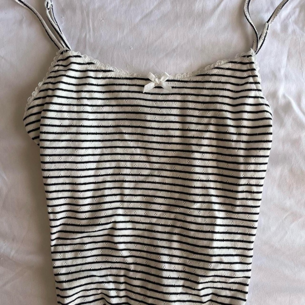 Striped Camisole with Bow Accent